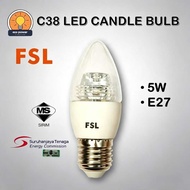 FSL C38 E27 LED Candle Bulb 5W 3000K Warm White | SIRIM Approved