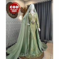 gaun pengantin hijau sage hijau mint 1 kebaya pengantin wedding dress