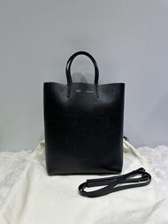 👜Celine cabas tote Bag Sangle Calfskin Leather Bucket Bag with long strap 賽琳 托特包 Sangle 黑色牛皮 手提斜挎 水桶