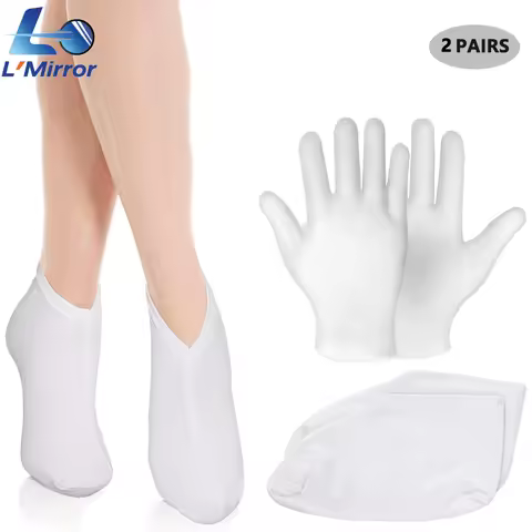 2 Pairs Moisturizing Gloves&Socks for Overnight Bedtime Heal Eczema Sleeping Lotion Hand Spa Treatme