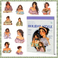 (F Y Z E) For Journaling Supplies People Journal Sticker Book 18 Sheets 90 Pieces Scrapbook Stickers