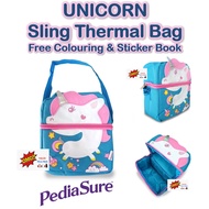 [Pediasure] Unicorn Insulated Thermal Lunch Sling Bag -  Free Colouring & Sticker Book Reusable Lunc