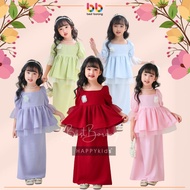 HAPPYkids Baju Raya 2024 Budak Kanak-kanak Perempuan Kid Girls Peplum Fashion Kurung Lace 2 - 12 Years Old