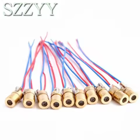 10PCS 5V 650nm 5mW Adjustable Laser Dot Diode Module Red Sight Copper Head Mini Laser Pointer