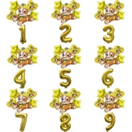 6Pcs Cartoon Paw Patrol Rubble Theme Foil Balloon Number Balloon Childrens Birthday Party Decoration