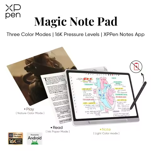 XPPen Magic Note Pad 3-in-1 Color Smart Note Book E-book Reader Android Tablet Ink Paper Light Natur