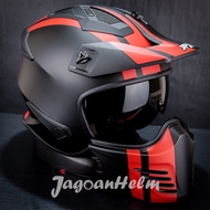 Jpx Helmet MX726R MX 04 | Black DOFF RED | Crossover | Mx726 R | Mx 726R | Mx 04 | 726 R