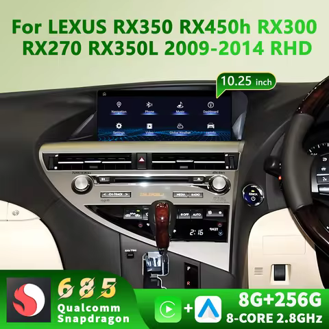 10.25'' Right Hand Drive Android 14 For LEXUS RX350 RX450h RX300 RX270 RX350L 2009-2014 Snapdragon 6