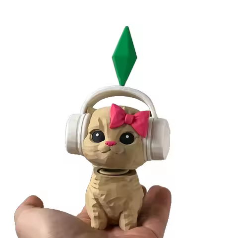 Cute Plumbob Dancing Cat Car Accessory The Sims Inspired Cat Figurine Ornament Creative Dashboard De