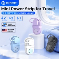 ORICO AP3 Travel-Ready Power Strip 15.5W with 2 AC Outlets & Dual USB Ports Slim Flat Plug Non-Surge