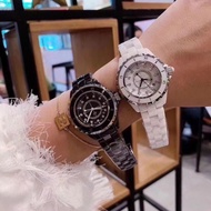 J12 Series White Ceramic Hand Ladies Quartz Watch Waterproof Butterfly Buckle Couple Watch