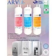 Compatible for Coway Petit, Neo, Ferry Dispenser Filter Arvia Purisys Korea HALAL Filters Set