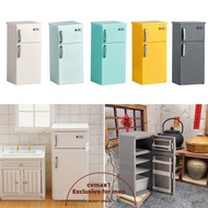 CYMX Mini Fridge, Multicolor Plastic Fridge Model, Retro 1/12 Kitchen Appliances Blyth Doll Fridge Decoration