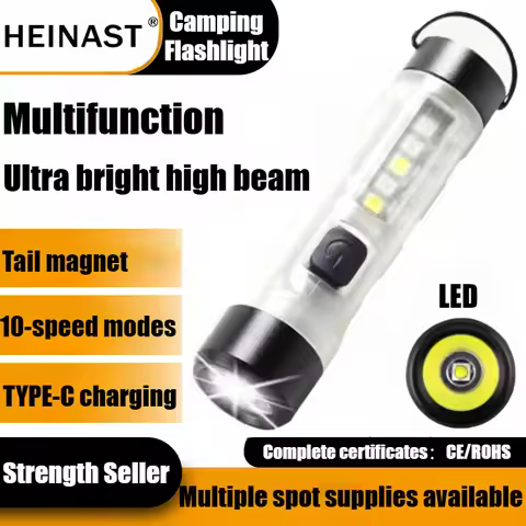 Heinast M02 Mini Flashlight Transparent Keychain LED Light Torch Camping Hiking Waterproof Lamp Pock