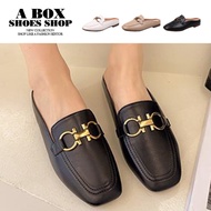 Checked Shop * [KA222] 1.5CM Muller Shoes Temperament Versatile C-Shaped Buckle Leather Square Toe L