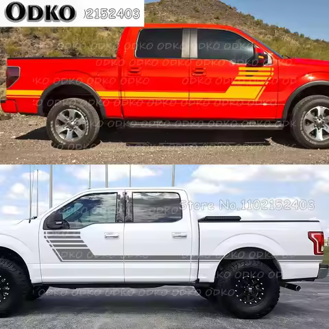 2Pcs Car Stickers For Ford F150 Door Side Skirt Stripes Decals Truck Graphics Vinyl Custom Decor Cov