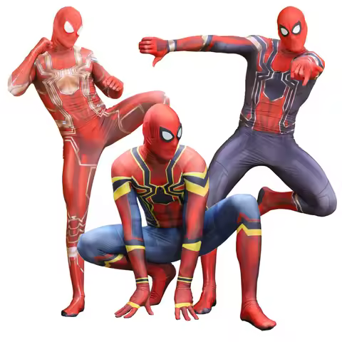 Avengers Infinity War Iron Spider Costume Zentai Jumpsuit Detachable Head Mask for Cosplay Events Su