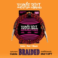 ERNIE BALL® 10FT Braided Instrument Cable สายแจ็คกีตาร์ แบบไนลอนถัก ยาว 3 เมตร สายไม่พันกัน มีฉนวน 2