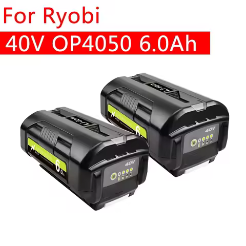For 40V Ryobi 6.0Ah Li-Ion Rechargeable Battery For RY40502 RY40200 40V Cordless Power Tools Battery