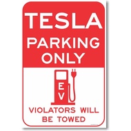 Tesla Parking Only - NEW Electric Vehicle EV Parking Poster