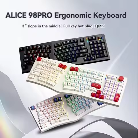 FEKER Alice98pro Mechanical Keyboard Wireless Tri-mode Hot Swap RGB Gasket Ergonomic Custom 98% Offi