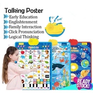 Premium English Interactive Talking Alphabet Poster ABC Wall Chart With Sound Learning ABC & 123