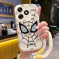 Case For Tecno Spark 10 10C Silicone Spider Web Phone Shockproof Strap