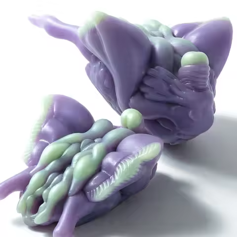 GEEBA Purplefin Stingray Design Body-safe Silicone Male Masturbator Pocket Pussy Adult18+ Onahole Re