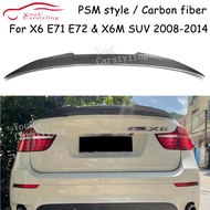 E71 PSM Style Real Carbon Fiber Rear Spoiler Wing For BMW X6 Series E71 Trunk Boot Spoiler 2008 - 20