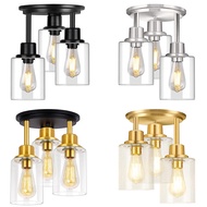 Modern Simple Two-Head Ceiling Light Bedroom Balcony Aisle Bathroom Restaurant Glass Ceiling Light