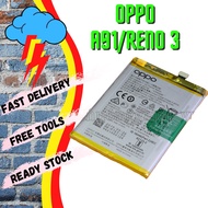 OPPO BATERI A9/RENO 3/F15 BLP765 4025mAh ORIGINAL READY STOCK FAST DELIVERY 