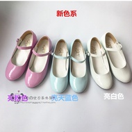 Mary Jane Leather Shoes - Black & Red - Comfortable Girl's School Shoe