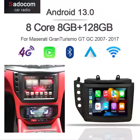 IPS 1280*720 Carplay 10.4" Android 13.0 6GB+128GB Car DVD Player GPS WIFI Radio For Maserati GranTur