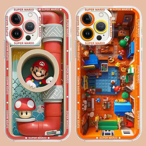 Super M-Marios Bros Lego Bricks Case for Xiaomi Mi 14T 13 11i POCO X7 X6 X5 X4 GT 5G X3 F6 F5 F3 M6 