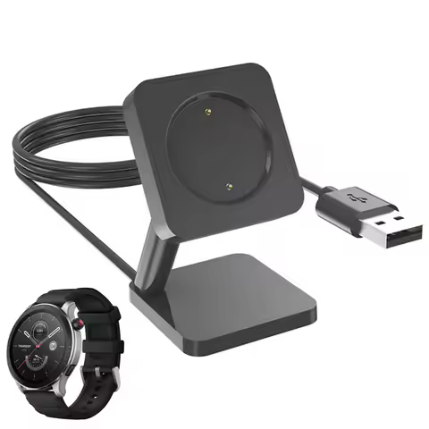 Desktop Stand Power Charger USB Charging Cable Dock Station Holder for Amazfit GTR 4/GTR4 GTS 3 GTS4