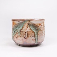 明芽窯 l 柴燒志野灰釉茶碗 陶器 陶藝品 茶具 H6