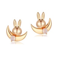 【Pinkoi x miffy】LOVE BY THE MOON 月亮石新月 純銀耳環 金/銀