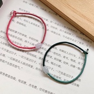手作 山居即事。天然翡翠轉運珠復古編織手繩 文藝情侶閨蜜手鏈