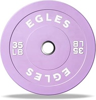 EGLES Vibrant Colorful Olympic Weight Plates, Rubber Barbell Plates, 2-inch Standard Virgin Rubber B