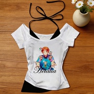 Hetalia Manga-Inspired Crop Top - Vintage Y2K Summer T-Shirt