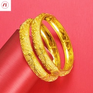 XT Jewellery เกาหลี24K Dragon And Phoenix Play สร้อยข้อมือลูกปัดแฟชั่นผู้หญิง916 Original Gold Plated