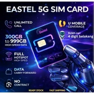 Eastel 5G Prepaid SIM by U Mobile | 300GB Internet | Unlimited Calls | Port In | New Number | Malays