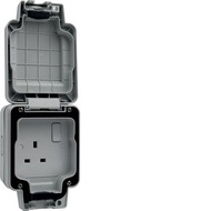 hager Sollysta WXPSS81 13A X1 IP66 Weatherproof, dust proof, Double Pole Switched Socket