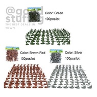 [SG FREE ] 100pcs/lot 3.5cm High Mini Soldier Model WW2 Plastic Soldier Army Men Figures Sandbox Gam