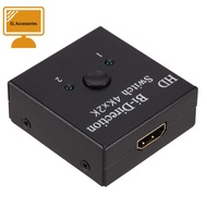 AKUBLT 1x2 Splitter HDMI Switch Bi-Direction Bi-Direction 2x1 Switch 4K HDMI-compatible Switch No Need To Set 4Kx2K 2 in 1 HDMI Splitter for HDTV/Players/Projector/Smart es/Monitor