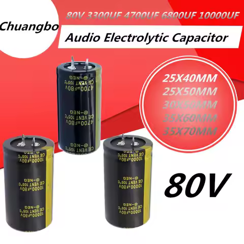 1-10Pcs 80V 3300UF 4700UF 6800UF 10000UF Audio Electrolytic Capacitor For Audio Hifi Amplifier High