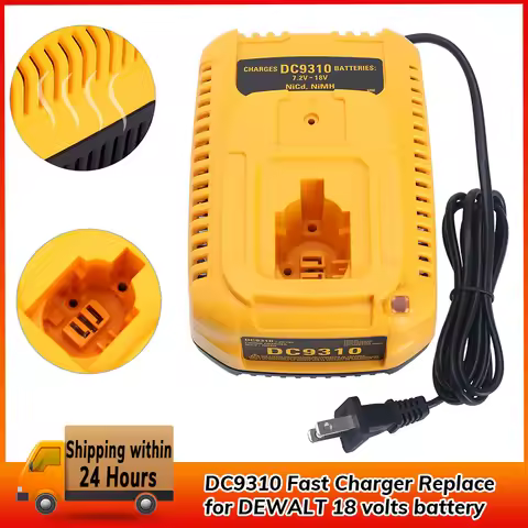 DC9310 Fast Charger Replace for DEWALT 18 V Battery Compatible with Dewalt 7.2V-18V Battery DC9098 D