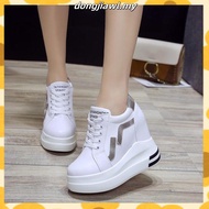 Korean Style Women Wedges Shoes Elegant Shorty Elevator Shoes Lace-Up