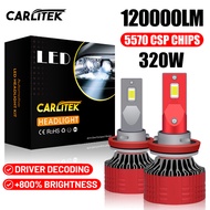 320วัตต์ H4 H7 LED C An BUS M8PRO โคมไฟท่อทองแดงคู่6000พันไฟตัดหมอกสำหรับรถยนต์ hir2 H1 HB3 9000 5 HB4 9006 12โวลต์ LED หลอดไฟหน้า *