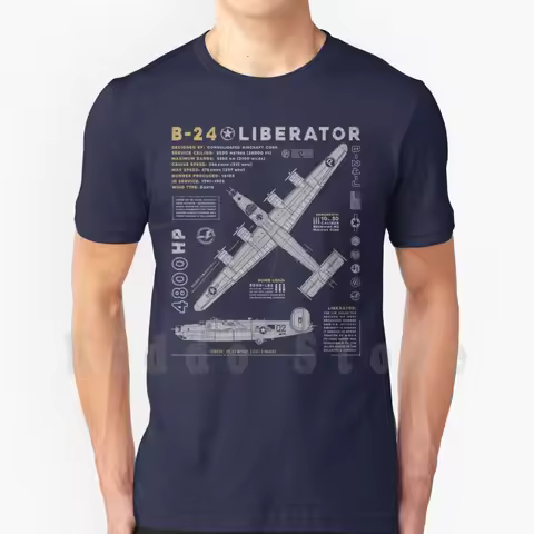 B-24 Liberator T Shirt Print For Men Cotton New Cool Tee B 24 B 24 Liberator B24 Liberator B 24j B24